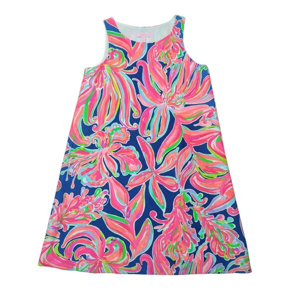 Lilly Pulitzer Jackie Silk Shift Dress Resort Navy Banana Flambe Size XXS - Picture 9 of 11